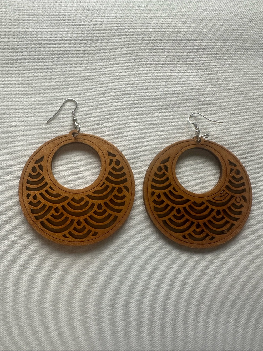 Wooden Hoop Earrings in Natural Brown - Lightweight Women’s Jewelry